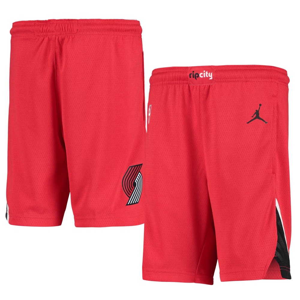 New Nike Youth Portland Trail Blazers NBA Shorts Size Kids XL Red Black Swingman